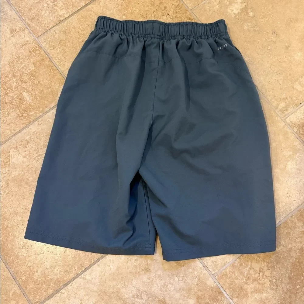 Nike Dark Blue Gym Shorts with White Swoosh
